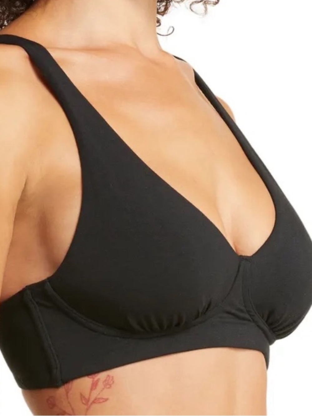 MeUndies FeelFree Longline Bralette XL 0040 Black WIRELESS bra everyday sports